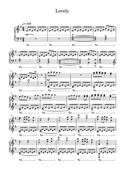 Lovely Billie Eilish Sheet Music For Piano Solo