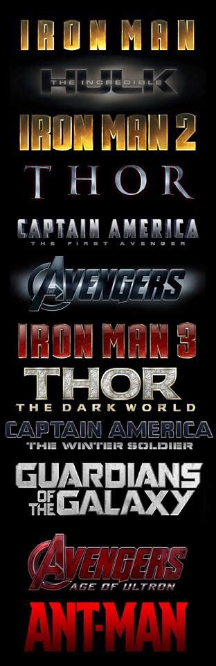 Marvel Cinematic Universe Phase 1 And 2 The Coolest Logos Ever Fangirling