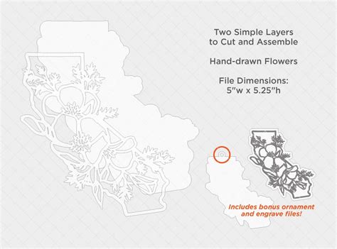 California Poppy Svg Flower Svg Laser Cut File State Svg Etsy