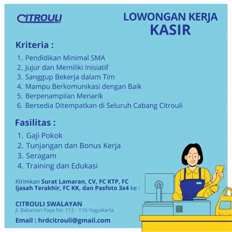 Lowongan Kerja Kasir Di Citrouli Swalayan Lokerjogja Id