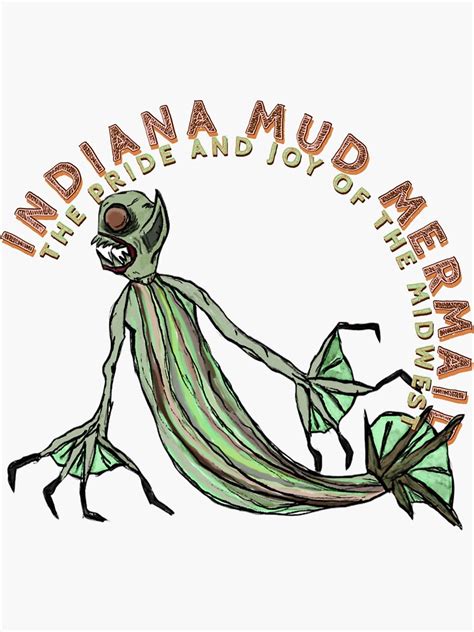 "Indiana Mud Mermaid" Sticker for Sale by Normanbates13 | Redbubble