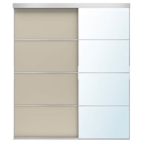 Skytta Mehamnauli Sliding Door Combination Aluminum Double Sidedgray Beige Mirror Glass