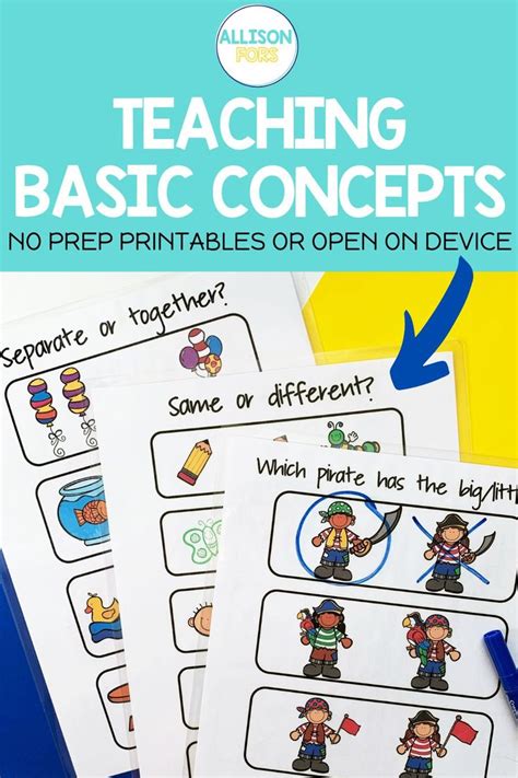 Basic Concepts Speech Therapy Bundle NO PREP Basic Concepts Speech