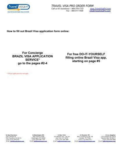 How To Fill Out Brazil Visa Application Form Travel Visa Pro