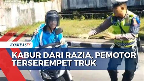 Pemotor Di Karangasem Bali Terserempet Truk Saat Kabur Dari Razia Youtube