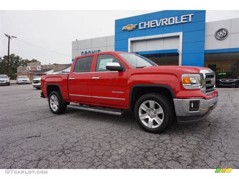 Fire Red Gmc Sierra Slt Crew Cab Photo