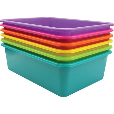 Brights Large Plastic Storage Bins Set Of 6 Tcr2088644 Teacher