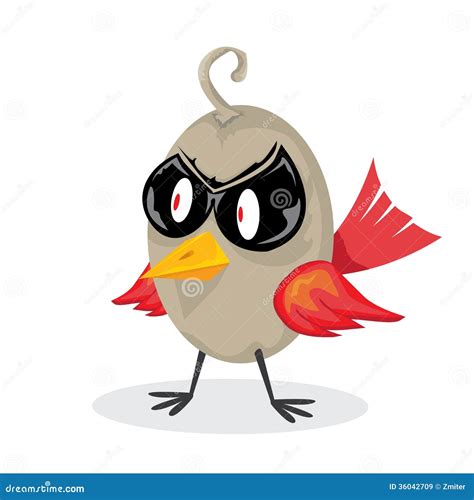 Vector Bad Bird Funny Bird Character Stock Vector Illustration Of