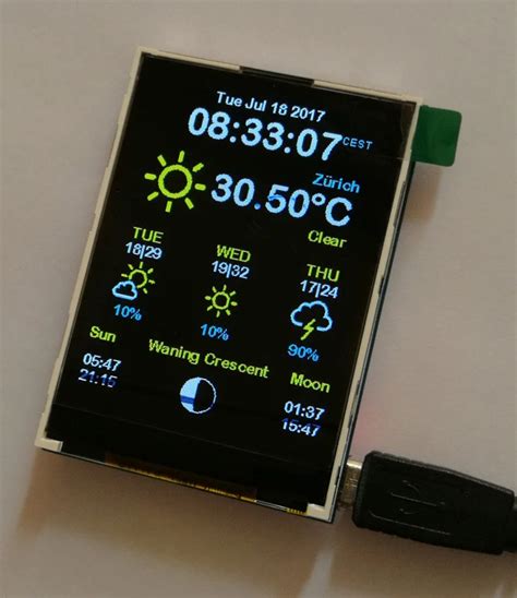 Esp8266 Weather Station Color 240x320 Display Openweathermap Wifi Open Source Github Azsmz Tft