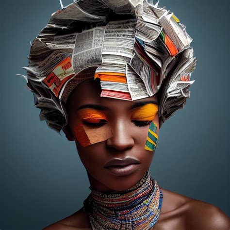 Colagem de retrato de mulher afro americana feita de renderização 3d de