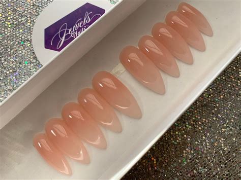 Nude And Natural Ombre Reusable Hard Gel Not Polish Press On Nails Gel Overlay Jewels Nails Etsy