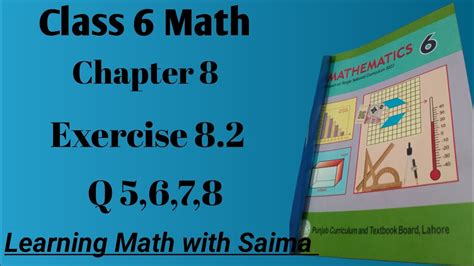 Class 6 Math Ch 8 Ex 8 2 Q 5 6 7 8 Class 6 Math Unit 8 Ex 8 2 Q 5 6 7 8 Maths Mathematics