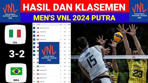 Hasil Mens Vnl Putra Hari Ini Brazil Vs Italy Klasemen Mens Vnl