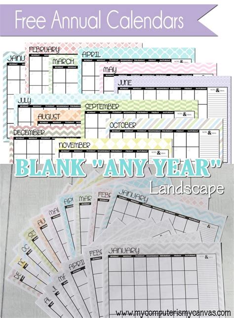 New Freebie Any Year Calendars Planner Pages Calendar Printables