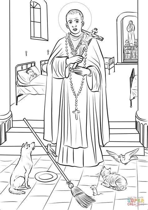 Saint Martin De Porres Coloring Page