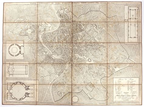 Pianta Topografica Di Roma Moderna Estratta Dalla Grande Del Nolli An