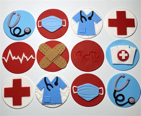 Nurse Themed Edible Cupcake Cookie Or Cake Toppers Etsy India