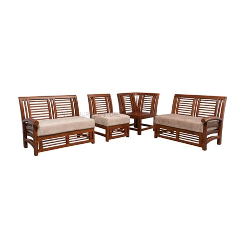 Tusker Teak Wood Corner Sofa