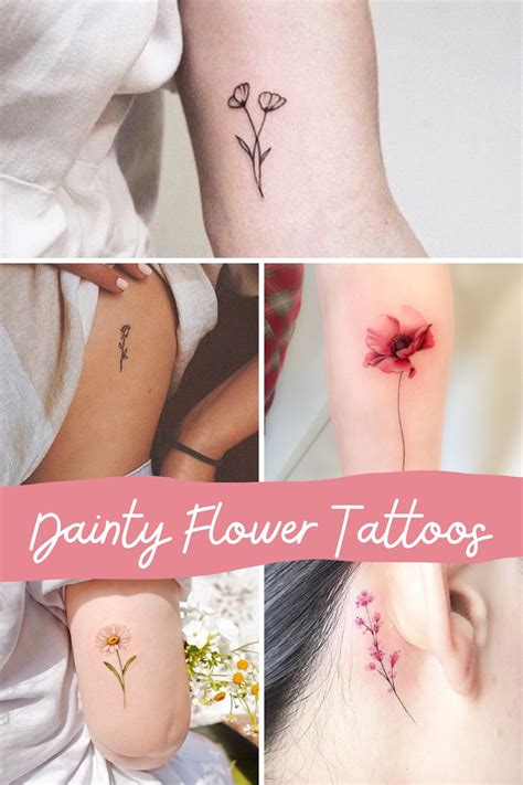 143+ Tiny Flower Tattoos Petite + Pretty Designs - Tattoo Glee