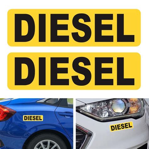 2pcs Reminder Diesel Fuel Only Funny Reflective Car Stickers Decals