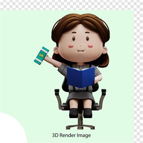 Premium Psd 3d Illustration Cartoon Character Businesswoman