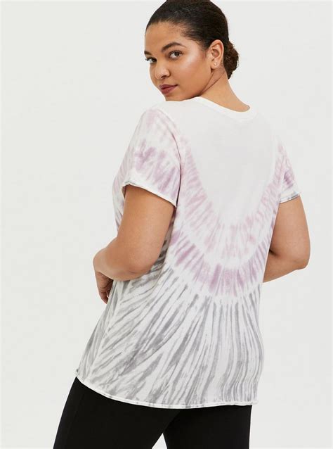 Plus Size Woodstock White And Purple Tie Dye Crew Tee Torrid