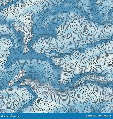 Generative Ai Topographic Map Seamless Pattern Stock Illustration