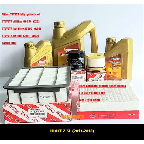 Bundle Set Oil And Filters For Toyota Hiace L Shopee