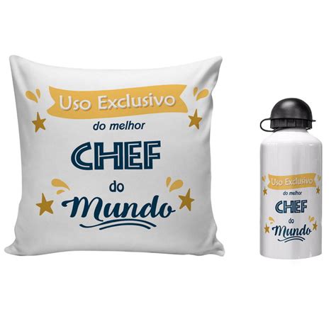 Kit Almofada Garrafinha Presente Uso Exclusivo Para Chef Elo