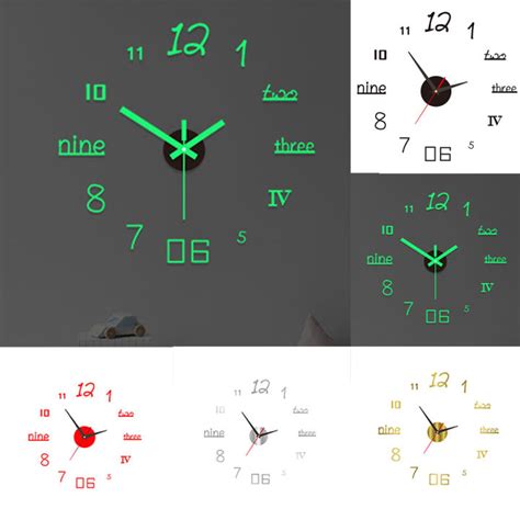 1set 40cm Simple Luminous Mute Clock Diy Stereo Digital Wall Clock Living Room Bedroom Digital