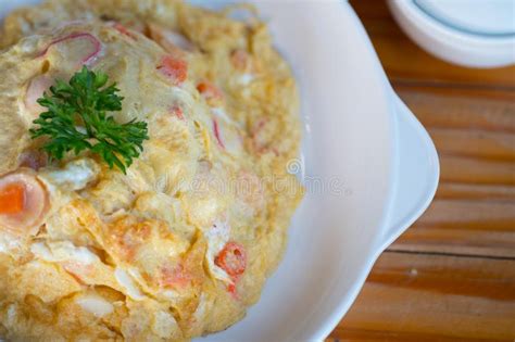 Omelet With Steamed Rice On Top In Thailand Style Stock Image Image