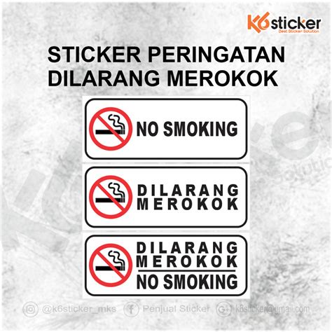 Jual Sticker Dilarang Merokok Stiker Dilarang Merokok Sticker No