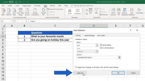 How To Remove Drop Down List In Excel