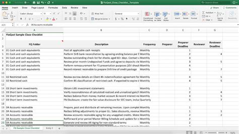 Accounting Close Checklist Template