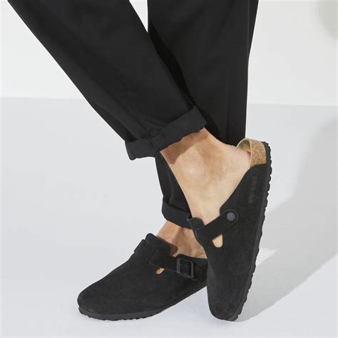 Boston Suede Leather Black | BIRKENSTOCK