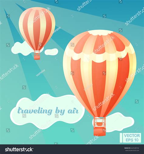 Vector Image Traveling Hot Air Balloon Stock Vector Royalty Free Shutterstock