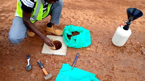 Field Density Test By Sand Replacement Method Youtube