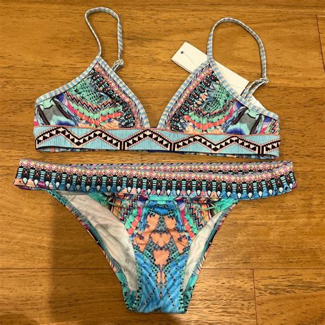 Camilla Women S Blue And Pink Bikini And Tankini Tops Depop