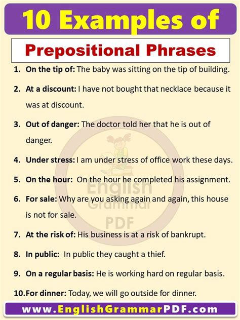 10 Examples Of Prepositional Phrases In English Prepositional Phrases