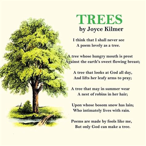 Trees By Joyce Kilmer Poesia Textos Imagine