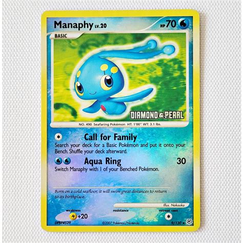 Carta Antiga Pokemon Manaphy 9 130 Reverse Holo BK Promo Diamond