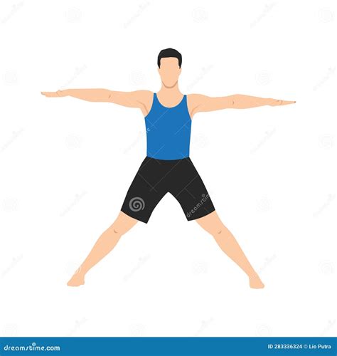 Man Doing Parsva Hasta Padasana Or Star Pose Yoga Exercise Royalty Free