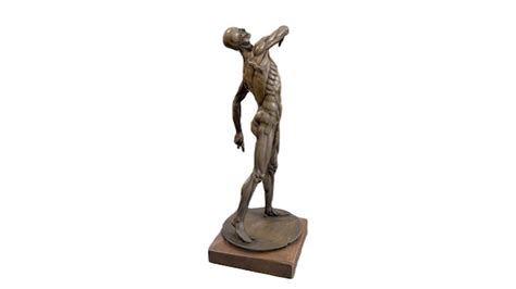 Premium Photo | A bronze statue of a man with a muscular figure on it.