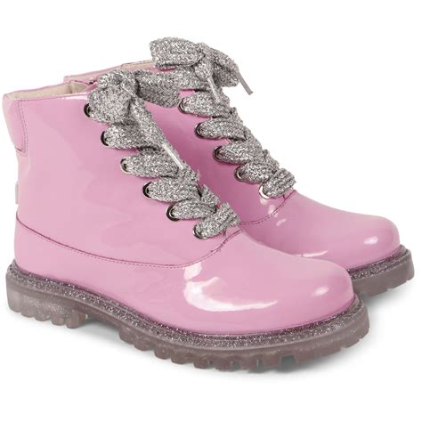 Sophia Webster Girls Pink Patent Leather Combat Boots — BAMBINIFASHION.COM