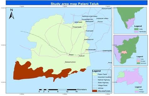 Palani Taluk map, Dindigul District, Tamilnadu, India | Download Scientific Diagram