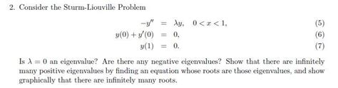 Solved Consider The Sturm Liouville Problem Chegg