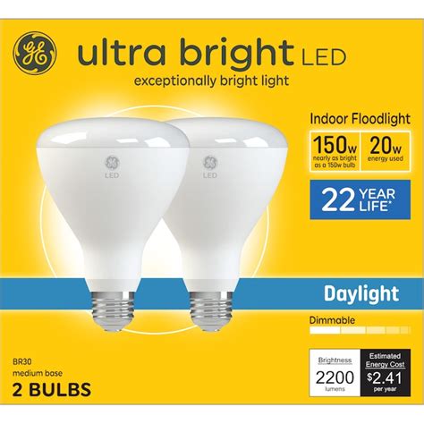 Ge Ultra Bright Led 150 Watt Eq Br30 Daylight Medium Base E 26 Dimmable Led Spot And Flood