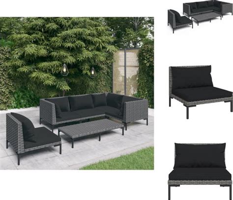 VidaXL Loungeset Classic Tuinmeubelen 70x70x61 Cm Donkergrijs