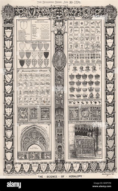 The Science Of Heraldry Heraldry 1876 Old Antique Vintage Print