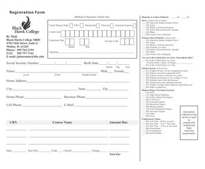 Fillable Online Bhc Registration Form Black Hawk College Bhc Fax